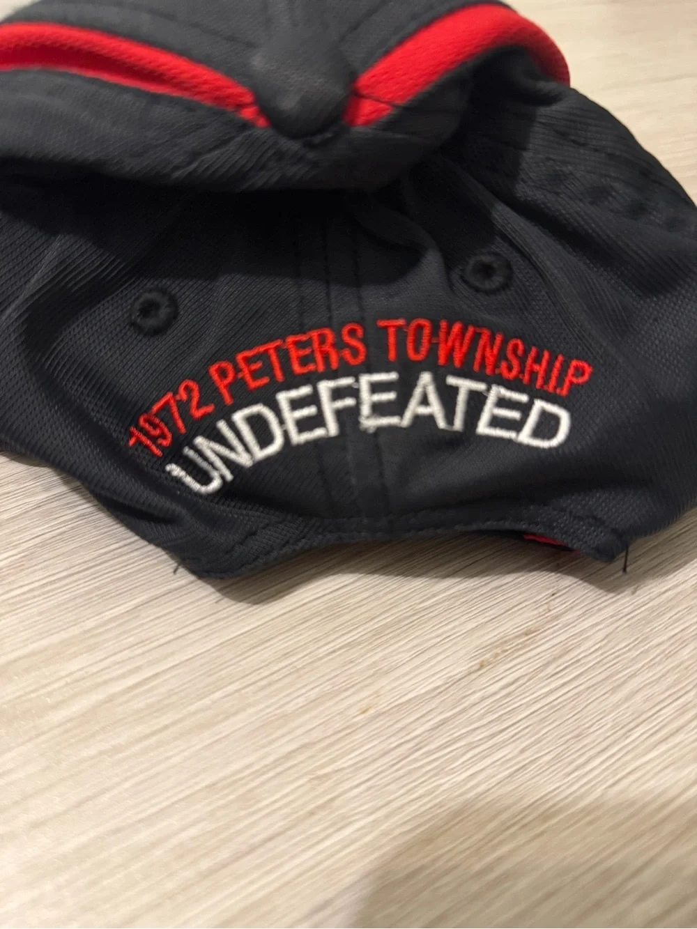 Kids Black and Red PT Embroidered Baseball Cap